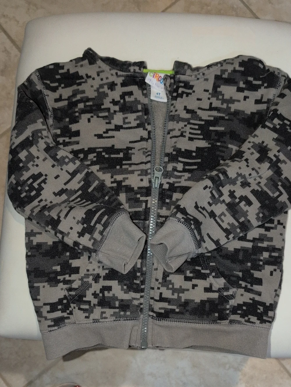 Carter's Black and Gray Digital Camo Zip Hoodie